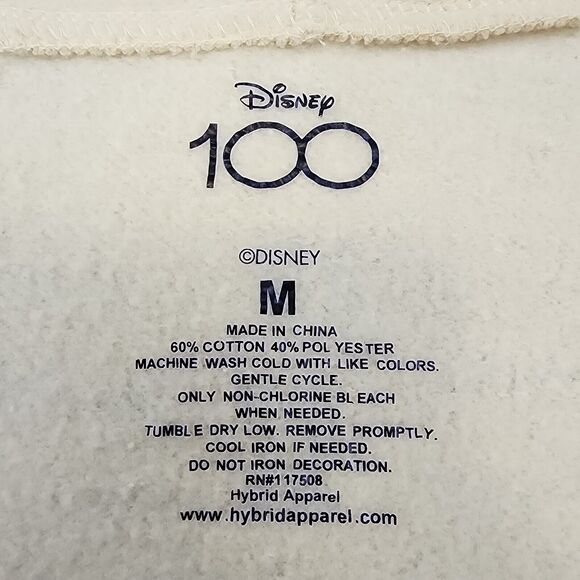 Disney Hoodie Womens Medium Yellow Mickey Mouse Steamboat Willie Disney 100 Crop - Picture 3 of 13